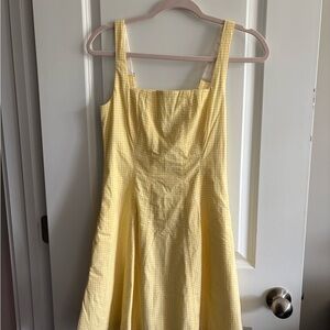 Abercrombie & Fitch Yellow Gingham Dress Small